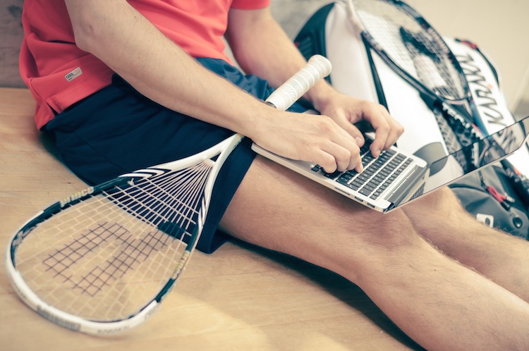 Tennis Player on Laptop