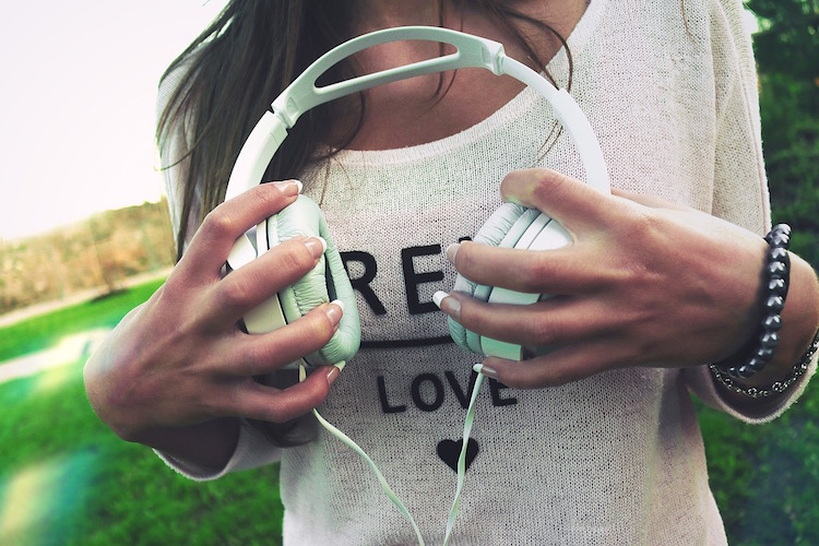 Girl Headphones Hands